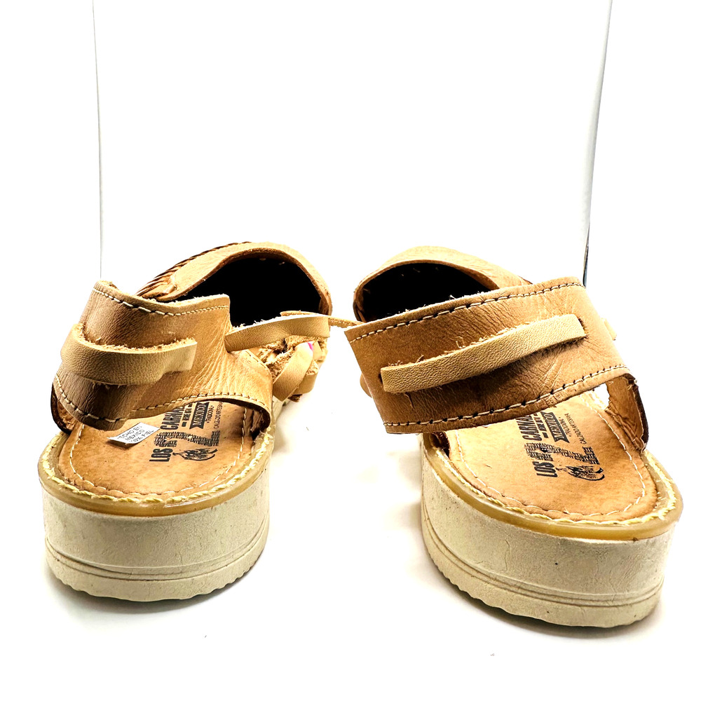 Los Carnales Sun Flower Leather Wrap Shoes Size 8 - Picture 3 of 5